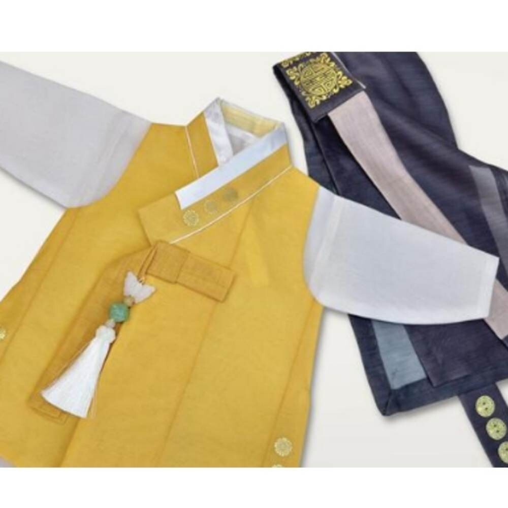 Korean Traditional Hanbok Norigae with Bell – White Sky Green Dark Green