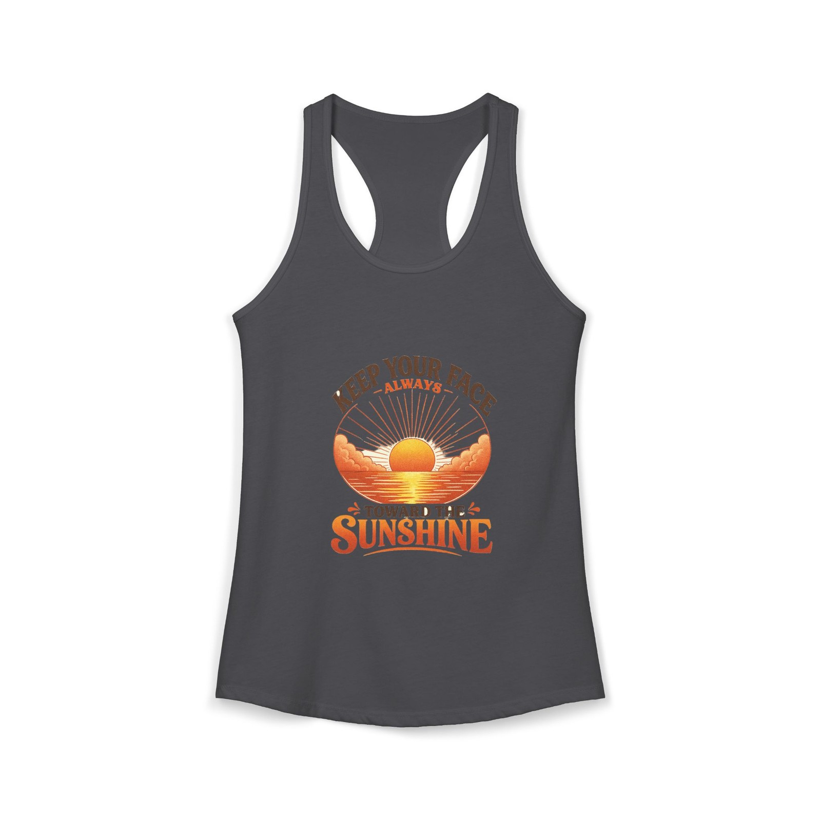 Women’s Keep Your Face Sunshine Racerback Tank Top Positive Made in USA