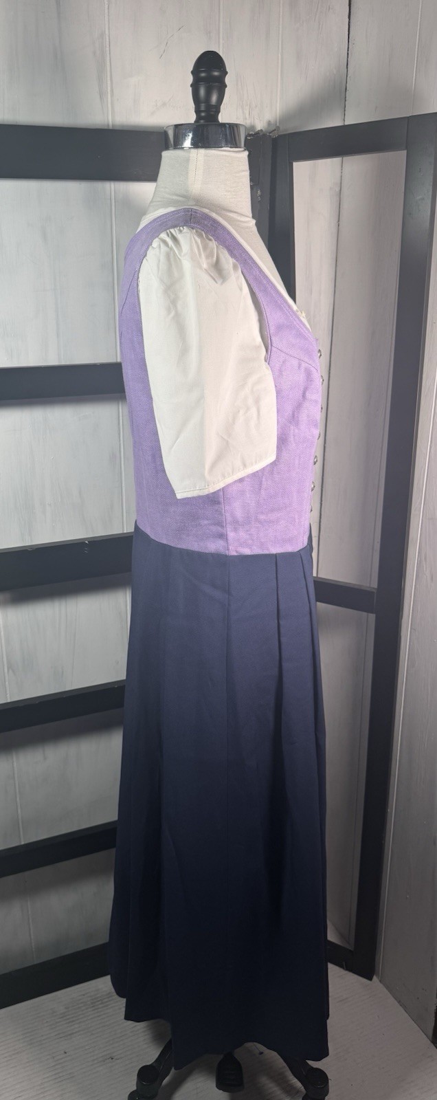 TRACHTEN Real Oktoberfest Dress STOIBER Shirt, Purple/Navy, Size 40, New No Tags