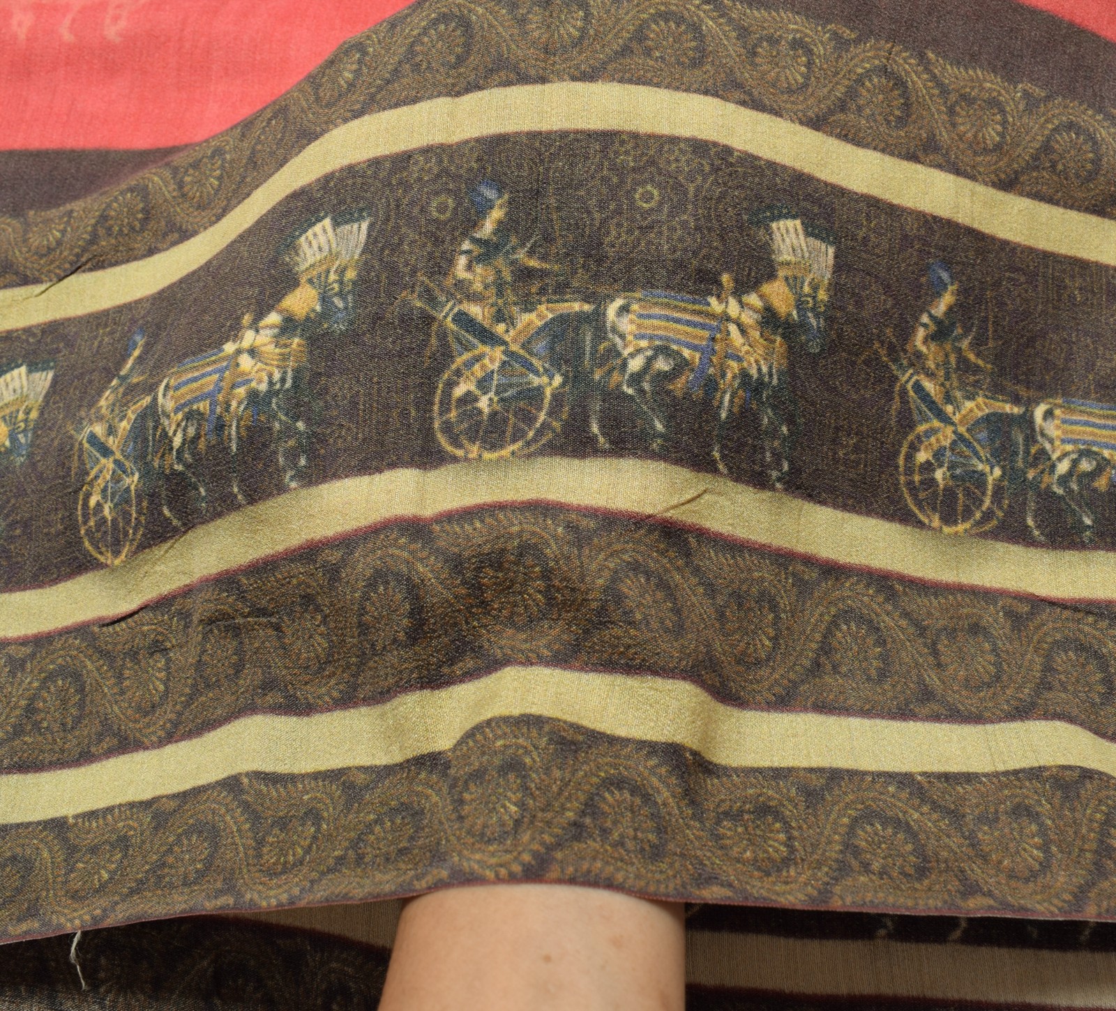 Sushila Vintage Multi-Color Saree 100% Pure Cotton Silk Woven Humans Sari Fabric