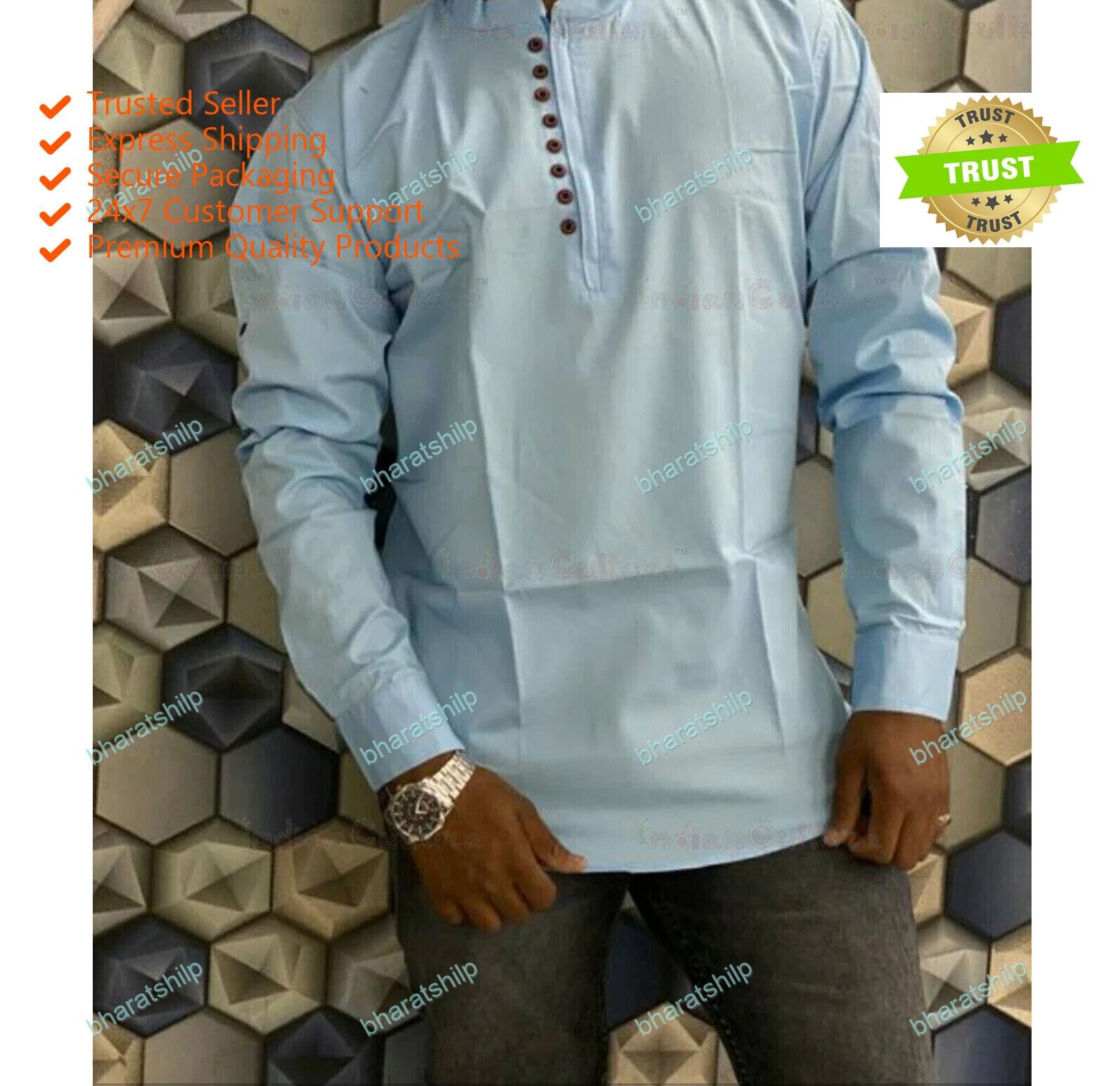 Mens Kurta Nice Wedding Wear Shirt Loos Fit Color White Sizes available