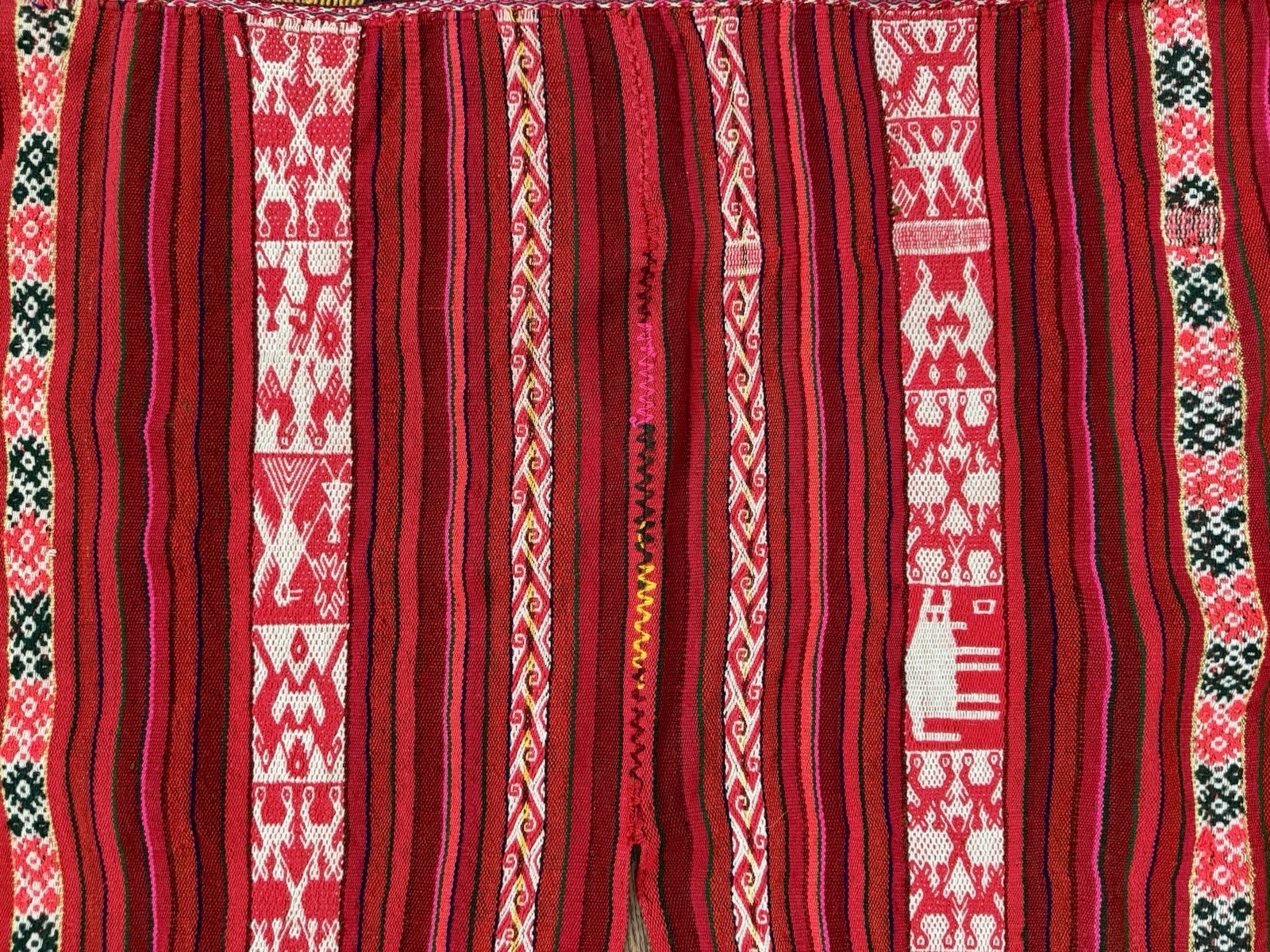 Vintage Andean Aguayo Handwoven Backstrap Handspun Alpaca Wool Peru Poncho