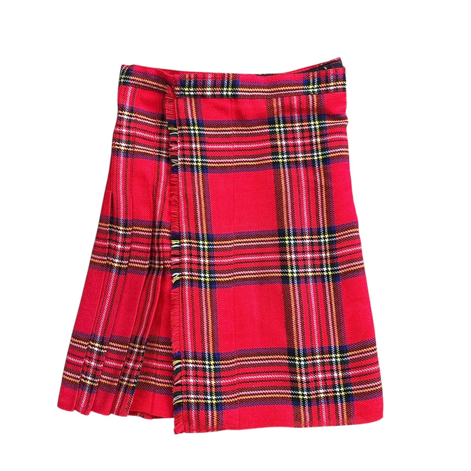 Haaur Traders Youth Size 10 Red Tartan Plaid Pleated Scottish Kilt Skirt